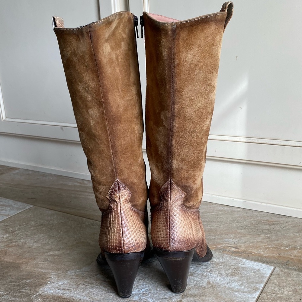 STEVEN Snakeskin and Suede Cowboy Boot - Picture 4 of 14